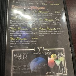 Don Bigotes Mexican Restaurant - Bar menu