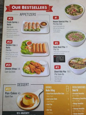 Menu photo 1 Pho 21 San Jose, CA
