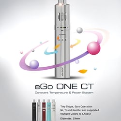 Ez-Vape Langley - EGO ONE CT - 2200 MAH. Comes with a 0.2 ohm Nickle, 0.4 ohm Titanium and 1.0 ohm Kanthal Coil. The one device for everyone ! Great Vape!