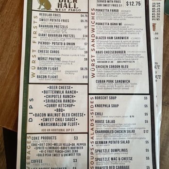 Wurst Bier Hall West - Menu - Bars Near Me - Fargo, North Dakota Wurst Bier Hall West - Menu - Bars Near Me - Fargo, North Dakota