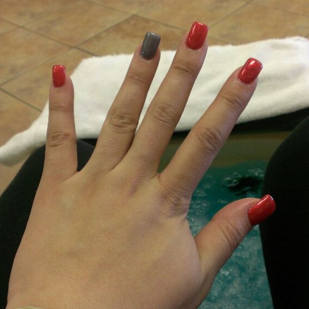 Nails Unlimited - My holiday acrylic nails with gel nail polish - Nail Salons Near Me - Gilbert, Arizona