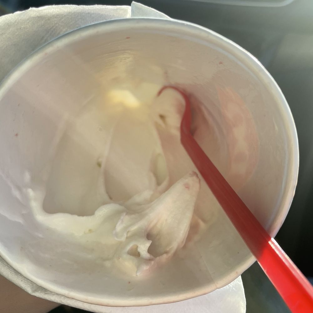 Dairy Queen - A view of a speck of strawberry in what is suppose to be a banana split blizzard. You get the point - Fast Food Near Me - San Marcos, Texas Dairy Queen - A view of a speck of strawberry in what is suppose to be a banana split blizzard. You get the point - Fast Food Near Me - San Marcos, Texas