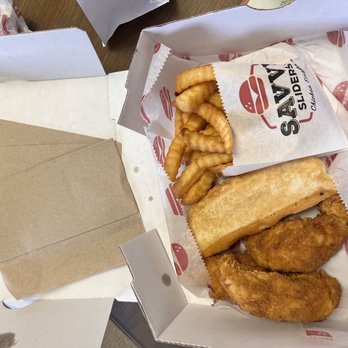 Savvy Sliders - a box of fish and chips - Burgers Near Me - Flint, Michigan