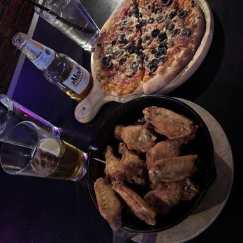 The Rock Wood Fired Pizza - Modelo, mushrooms & olives pizza, and chicken wings - Pizza Near Me - Covington, Washington The Rock Wood Fired Pizza - Modelo, mushrooms & olives pizza, and chicken wings - Pizza Near Me - Covington, Washington