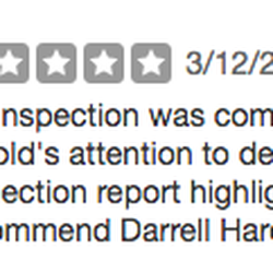 Darrell Harold Property Inspections - Yet another "RAVE" review!