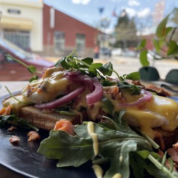 PREROGATIvE Kitchen - Eggs Benedict + smoked trout. - New American Near Me - Red Lodge, Montana