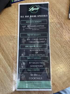 Menu photo 1 Legends Tap House & Grill Selma, CA Menu photo 1 Legends Tap House & Grill Selma, CA