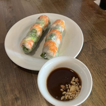 Ba Na Hill Vietnamese Cuisine - Appetizers #1 = Shrimp Spring Rolls w/Peanut Sauce - Vietnamese Near Me - Brenham, Texas Ba Na Hill Vietnamese Cuisine - Appetizers #1 = Shrimp Spring Rolls w/Peanut Sauce - Vietnamese Near Me - Brenham, Texas
