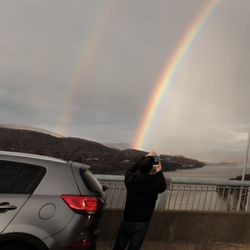 Bear Mountain Bridge - I thought this rainbow was growing out of this guys head... duh on me...