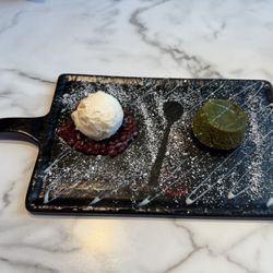 Flaming Kitchen - Green Tea Lava Cake with Vanilla Ice Cream
