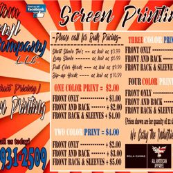 Custom Vinyl Company - Product Pricing Sheet