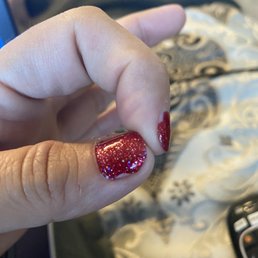 Gel polish chipping less than a week out. Gel polish chipping less than a week out.