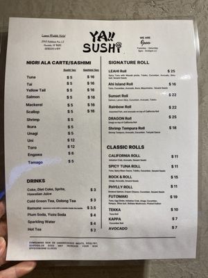 Menu photo 8 YA!!SUSHI Honolulu, HI Menu photo 8 YA!!SUSHI Honolulu, HI