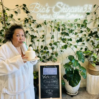 Bic's Skincare33 - Enjoying fresh coconut juice after 2 hour facial . - Estheticians Near Me - Sanger, California