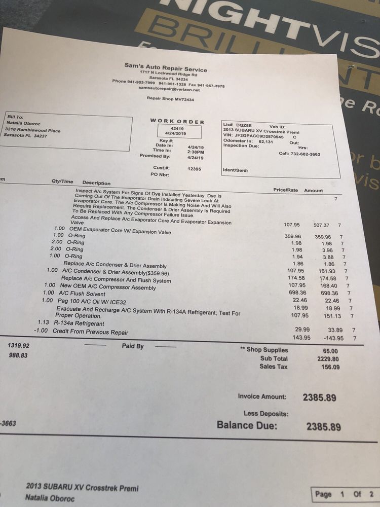 SAM’S AUTO REPAIR Updated August 2024 2525 17th St, Sarasota