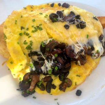 Briarpatch Restaurant - Crimini mushroom omelet with fontina - soft, fluffy, and filled with flavor - however personally would've liked a little more filling - American Near Me - Winter Park, Florida