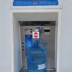 Watermill Express - $1.50 for five gallons.