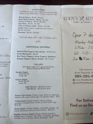 Menu photo 2 Eddy's Kitchen North Plainfield, NJ