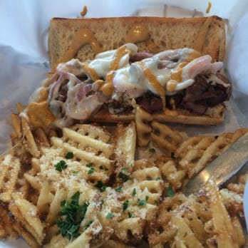Skip's Kitchen - Steak Sandwich with Garlic Parmesan Criss Cut Fries - Burgers Near Me - Carmichael, California
