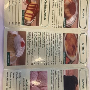 Versailles - Desert menu - Cuban Near Me - Miami, Florida Versailles - Desert menu - Cuban Near Me - Miami, Florida