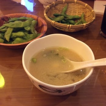 Ben Gui Sushi - Edamamae (Soy Bean Pods Steamed and Lightly Salted) and Miso Soup - Sushi Bars Near Me - Roanoke, Virginia