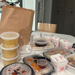 Bamboo Asian Cuisine & Sushi Bar - Takeout Order/ Recommendations: orange chicken, miso soup, kung po chicken, vegetable tempura