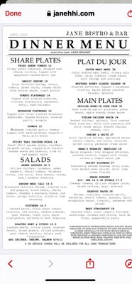 Menu photo 5 Jane Bistro and Bar Hilton Head Island, SC Menu photo 5 Jane Bistro and Bar Hilton Head Island, SC