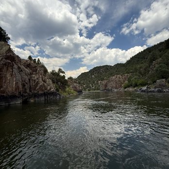 Downstream Adventures - Looking back up river from the raft. Can't recommend this outfit enough! - Rafting/Kayaking Near Me - Dumont, Colorado