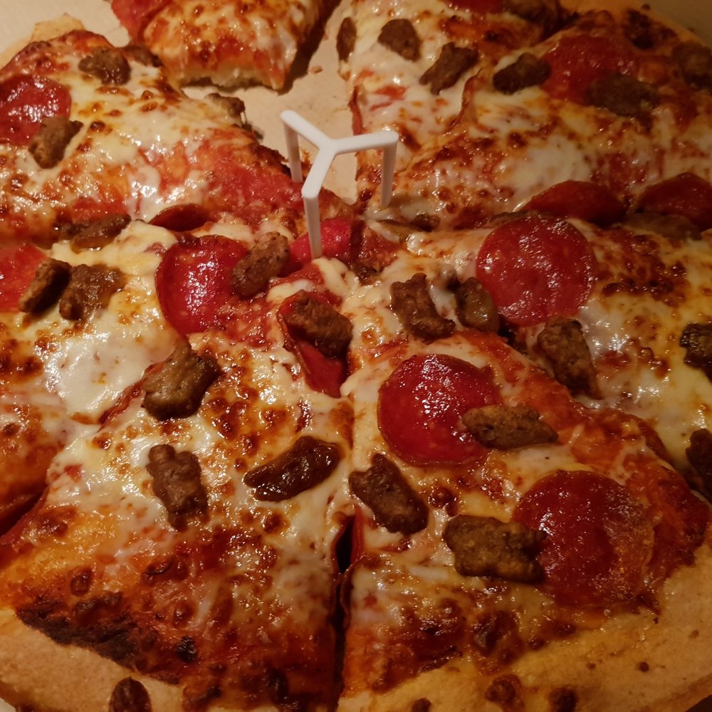 Pizza Hut - a pepperoni and sausage pizza - Chicken Wings Near Me - Keaau, Hawaii Pizza Hut - a pepperoni and sausage pizza - Chicken Wings Near Me - Keaau, Hawaii
