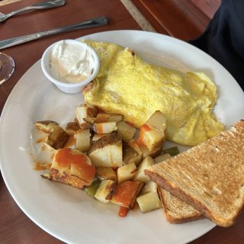 Creekside Garden Cafe - Seafood scramble-come with shrimp and Krab. Also choice of hollandaise or sour cream. - Breakfast & Brunch Near Me - Cambria, California Creekside Garden Cafe - Seafood scramble-come with shrimp and Krab. Also choice of hollandaise or sour cream. - Breakfast & Brunch Near Me - Cambria, California