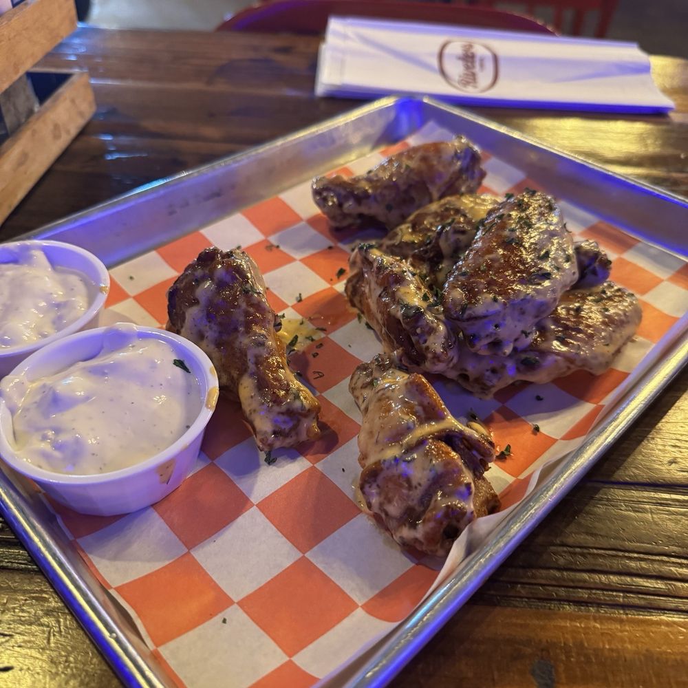 Riveters Tampa - Hellcat Wings tossed in ranch - New American Near Me - Tampa, Florida Riveters Tampa - Hellcat Wings tossed in ranch - New American Near Me - Tampa, Florida