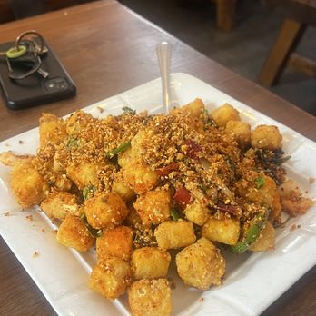 Spices 3 - Fried Tofu Snowed w/ Fried Garlic - Szechuan Near Me - Oakland, California