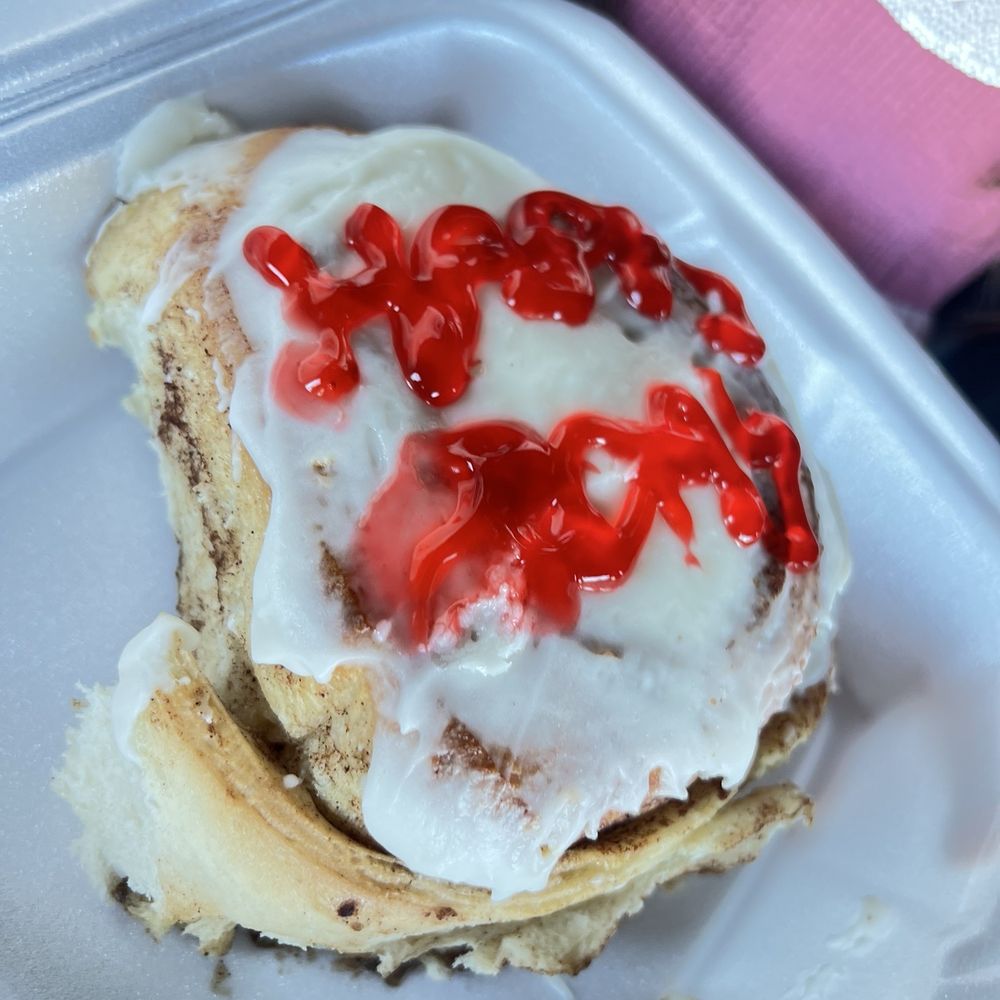 The Camo Grill - Cinnamon Bun with a Happy Birthday lettering extra for our little ones birthday.(very thoughtful people) - Food Trucks Near Me The Camo Grill - Cinnamon Bun with a Happy Birthday lettering extra for our little ones birthday.(very thoughtful people) - Food Trucks Near Me