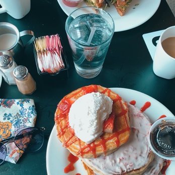 Sweet Basil's Cafe - Strawberry Shortcake Pancakes veggie sandwich - New American Near Me - Livingston, New Jersey Sweet Basil's Cafe - Strawberry Shortcake Pancakes veggie sandwich - New American Near Me - Livingston, New Jersey