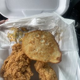 Southern Fried Chicken and corn cake.