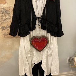 The Secret Garden - Layering with Mary Francis sweetheart beaded bag!!! Bag cute with Tshirt and jeans