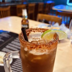 A de-licious Michelada! They make their own salsa so it's not out of a gallon.