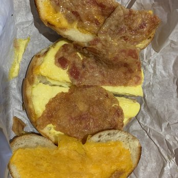 Bagel Street Cafe - Egg, Cheese, and Meat Eggwich on a plain bagel - Bagels Near Me - San Ramon, California Bagel Street Cafe - Egg, Cheese, and Meat Eggwich on a plain bagel - Bagels Near Me - San Ramon, California