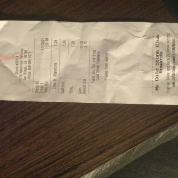Cold Stone Creamery - Receipt - Ice Cream & Frozen Yogurt Near Me - San Diego, California
