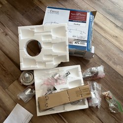 Menards - Gave me an opened box and was missing the track SMH. Seriously people that work at Menards are very incompetent.