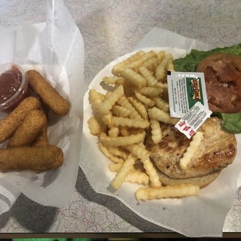 Austin's Bar & Grill - Grilled Chicken Sandwich with Fries and Mozzarella Sticks - Franklin, Indiana