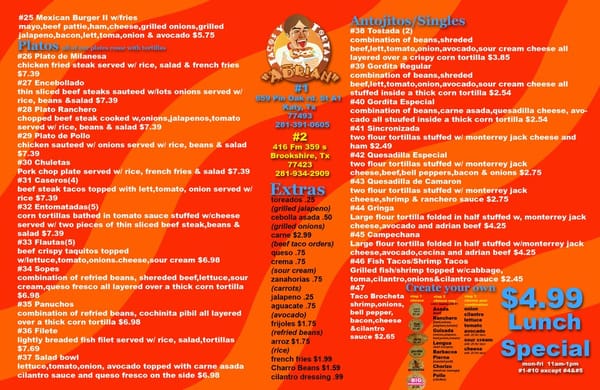 Menu photo 6 Tacos Y Tortas Adrian Brookshire, TX