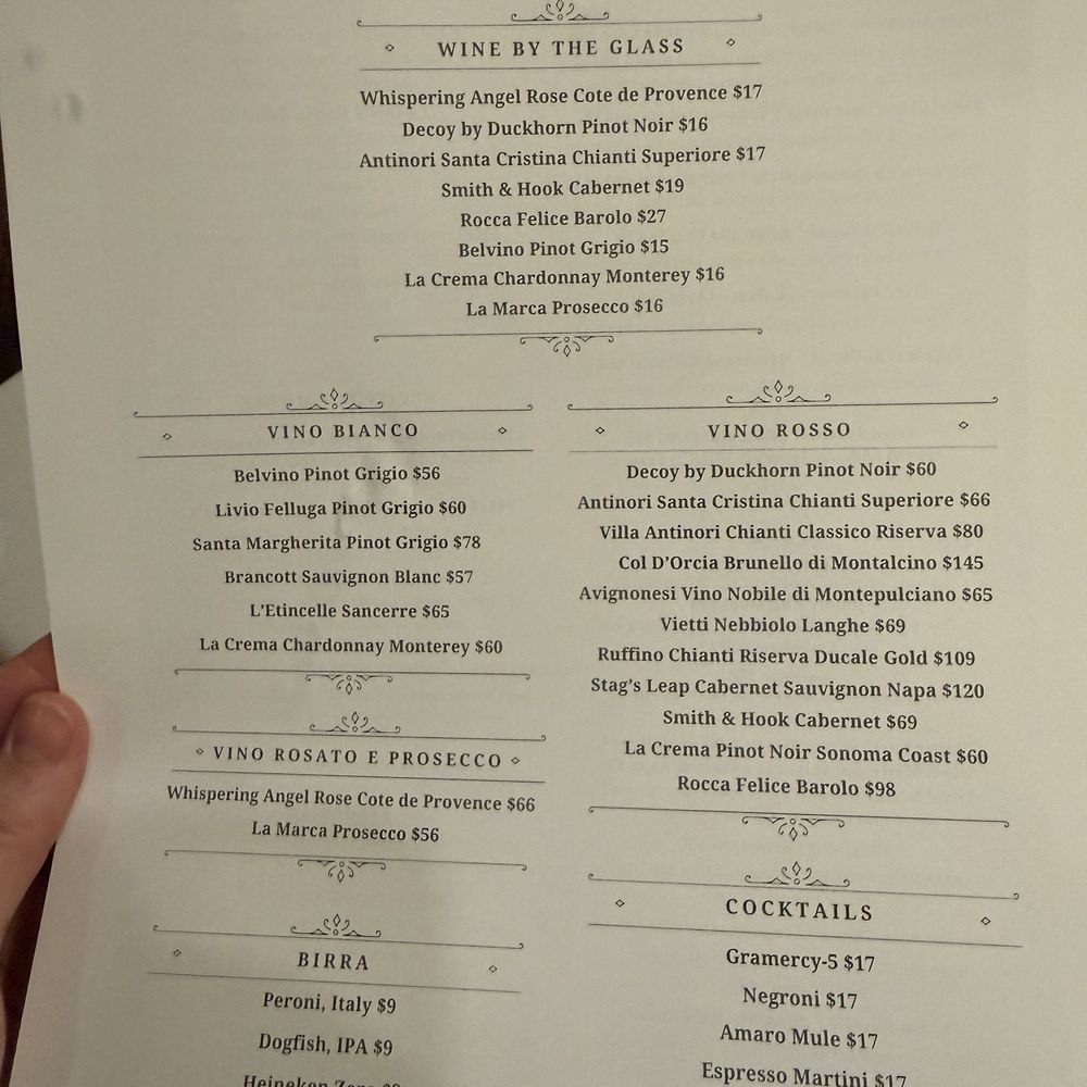 Drink menu Drink menu
