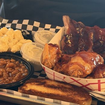 Lancaster's BBQ - Rubs and wings with Mack and cheese and beans. Look at that banquet!!! - Barbeque Near Me - Huntersville, North Carolina Lancaster's BBQ - Rubs and wings with Mack and cheese and beans. Look at that banquet!!! - Barbeque Near Me - Huntersville, North Carolina