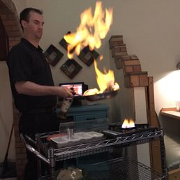 Daniel the manager does bananas foster at the table. Absolutely delish and unique!