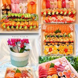 Sushi Kombu - Party Tray B ($55.95) | Party Tray C ($61.85) | Party Tray D ($72.95)| Party Tray E ($65.95)| Party Tray F ($69.95)
