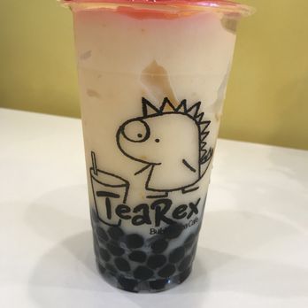 TeaRex Bubble Tea Cafe - Peach and lychee with extra tapioca! - Bubble Tea Near Me - Skokie, Illinois