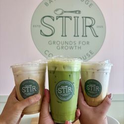 STIR - Blackberry matcha, & two strawberry shortcake lattes