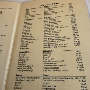Soenda Kelapa - A la carte menu - Indonesian Near Me - Amsterdam, New Hampshire