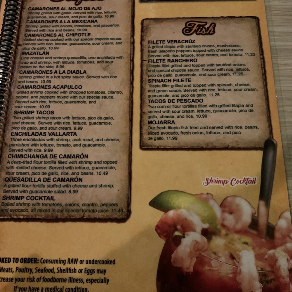 the menu